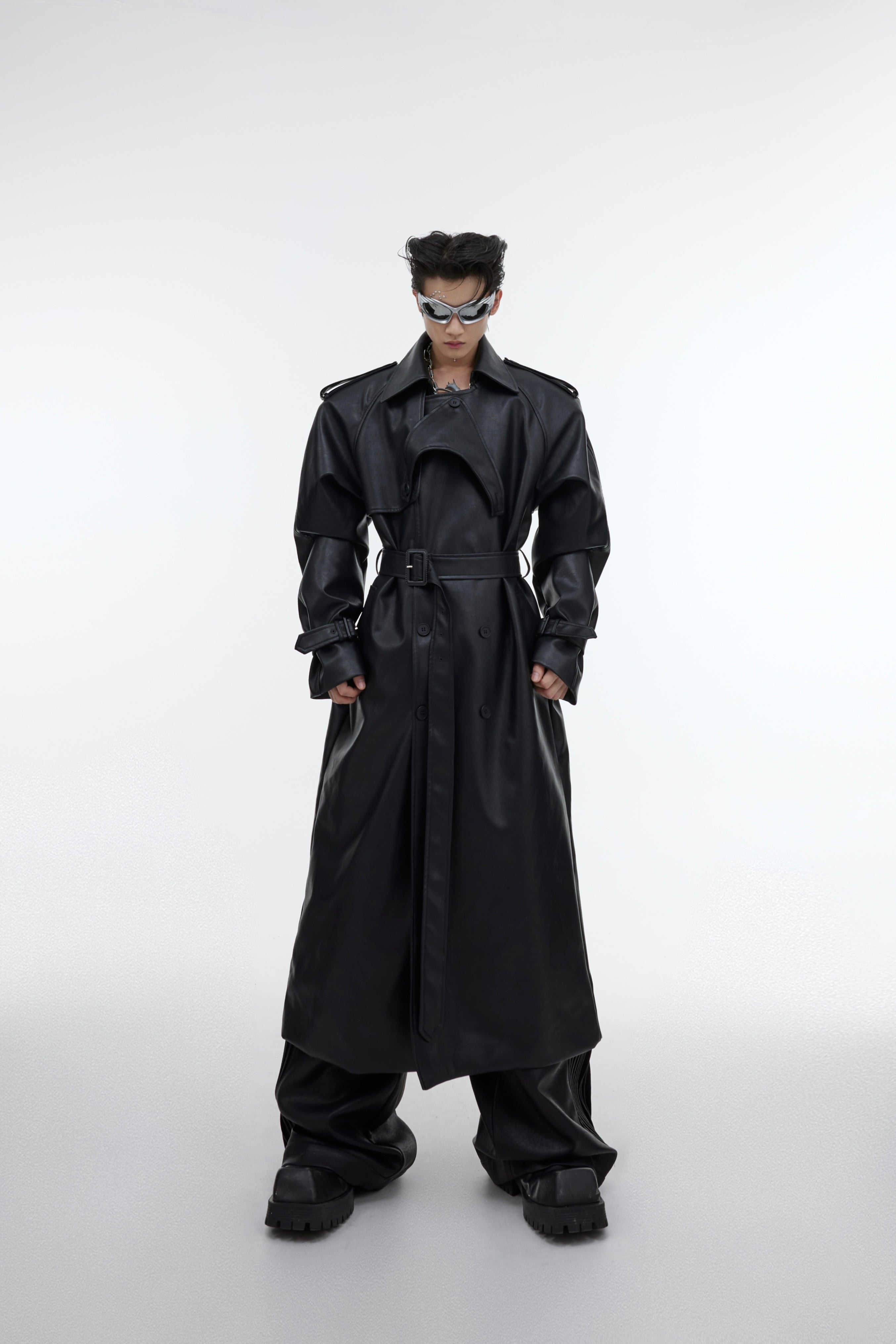 【25s Sep.】Deconstructed Silhouette PU Leather Coat