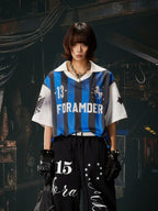 Blue Black Stripe Jersey Tee
