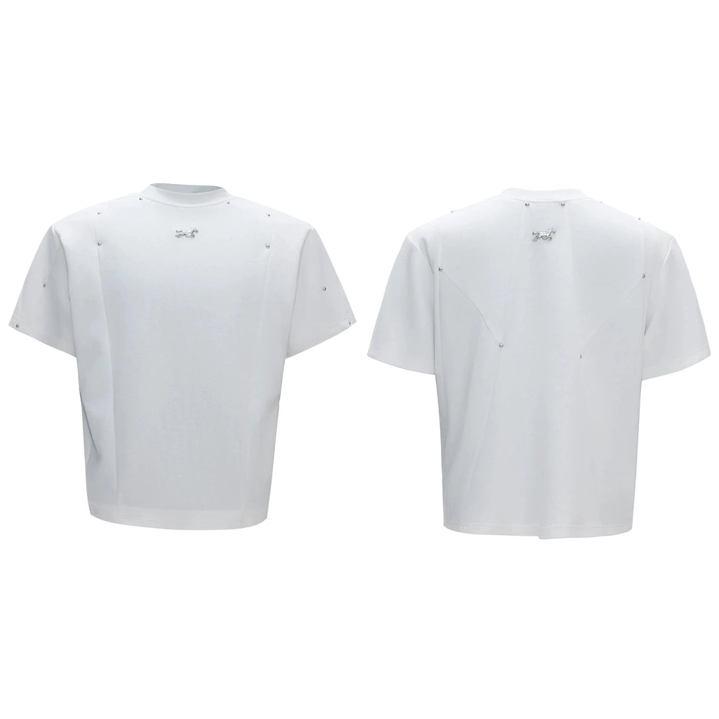 【26s May】Studded Deconstructed Boxy Shoulder Tee