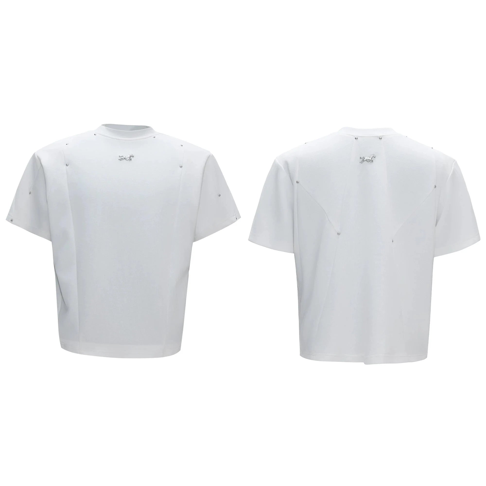 【26s May】Studded Deconstructed Boxy Shoulder Tee