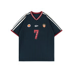 Contrast V-Neck Sports Jersey Tee