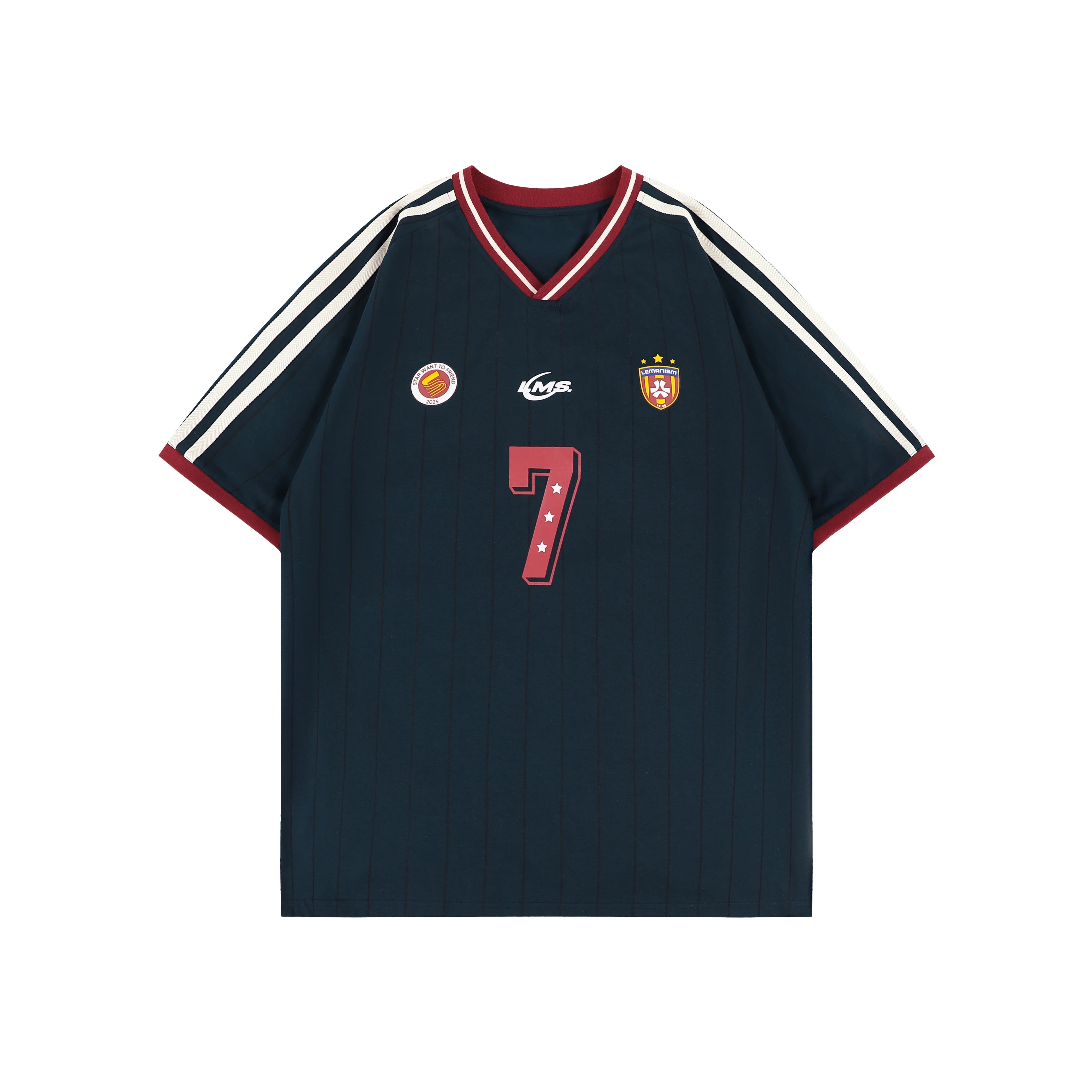 Contrast V-Neck Sports Jersey Tee