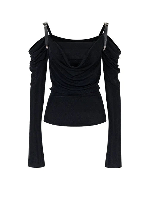 Draped Strap Hybrid Off-Shoulder Top