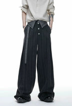 Embroidered Jacquard Wide-Leg Trousers