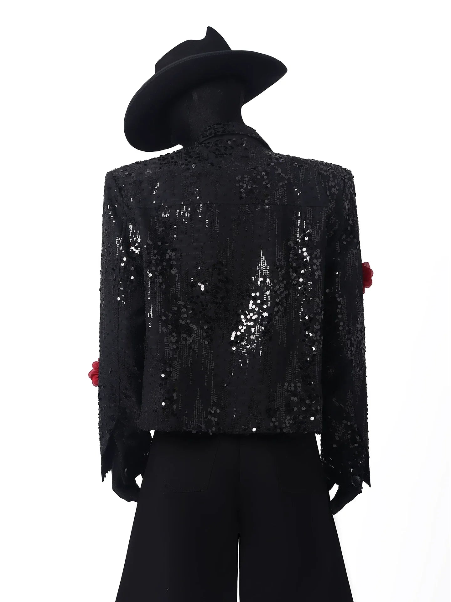 【26s Apr.】Sequin Floral Embellished Cropped Jacket
