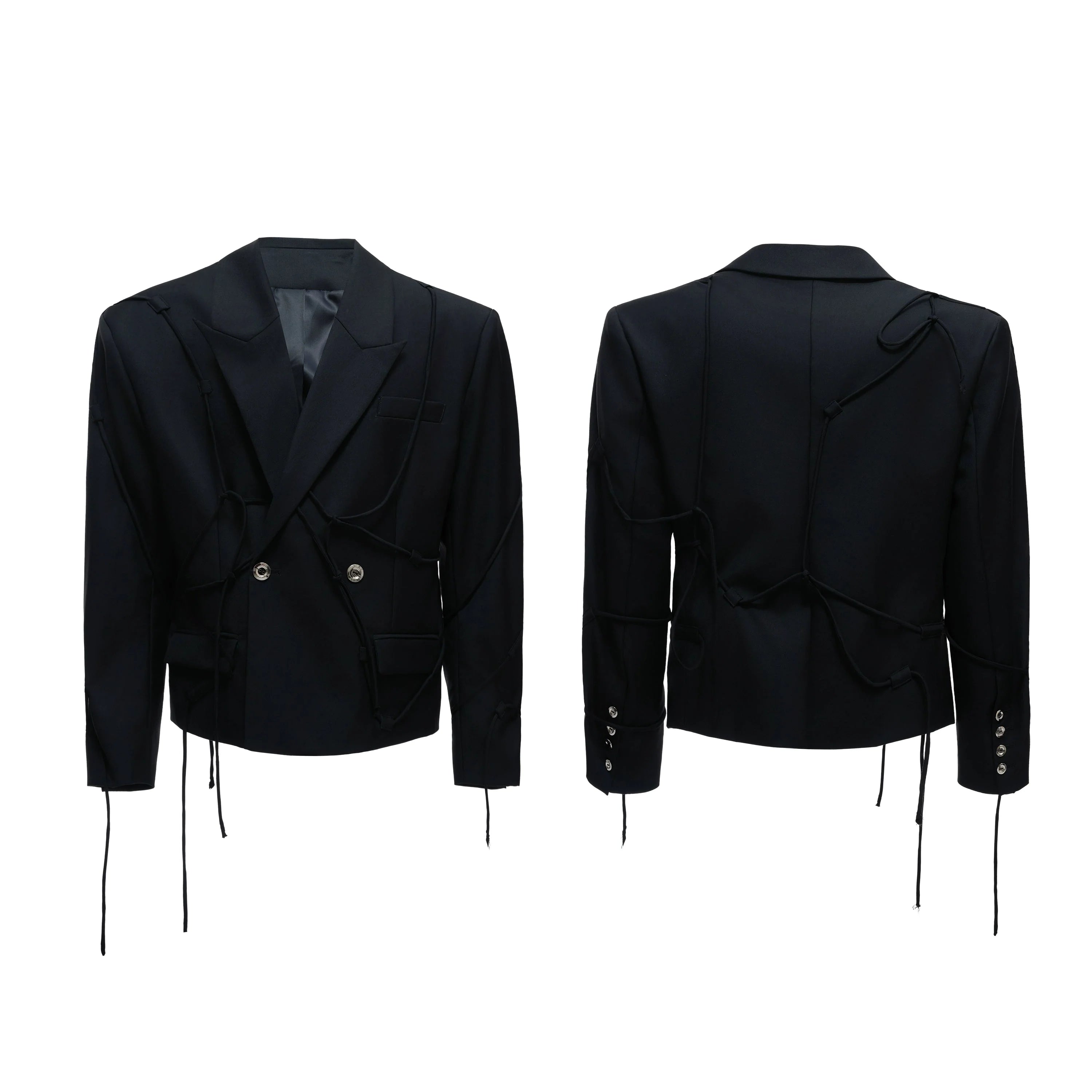 【25s Aug.】Striped Belted Cropped Blazer /Pants Set