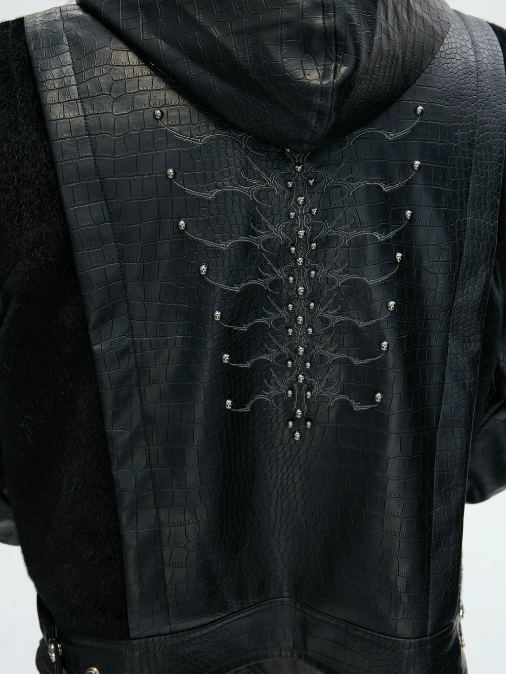 【26s Feb.】Horsehair and Crocodile Print Hooded Jacket