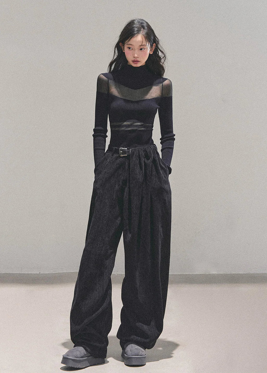 Twilight Drift Plush Wide-Leg Pants
