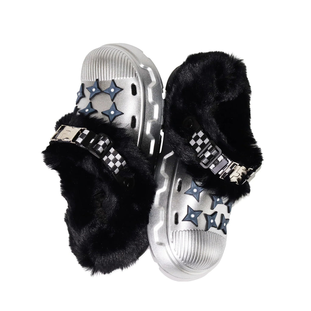 【26s Jan.】Fleece-Lined Functional Platform Clog Mule
