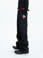 【26s Mar.】Studded Washed Curved Denim Pants