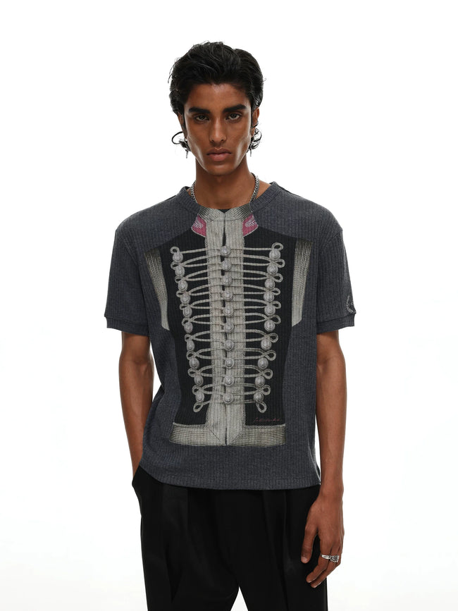 【26s May】Napoleonic Court Printed Cropped Slim Tee Hover Image