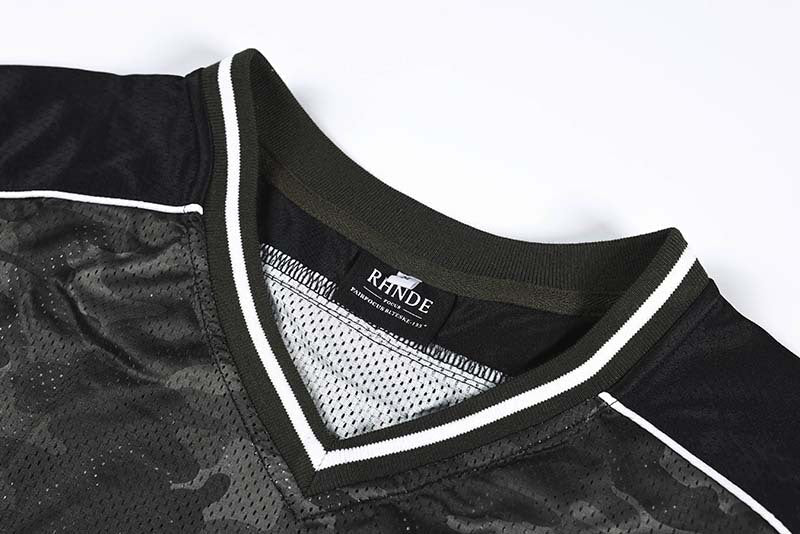 Embroidered Camo Mesh Jersey Tee