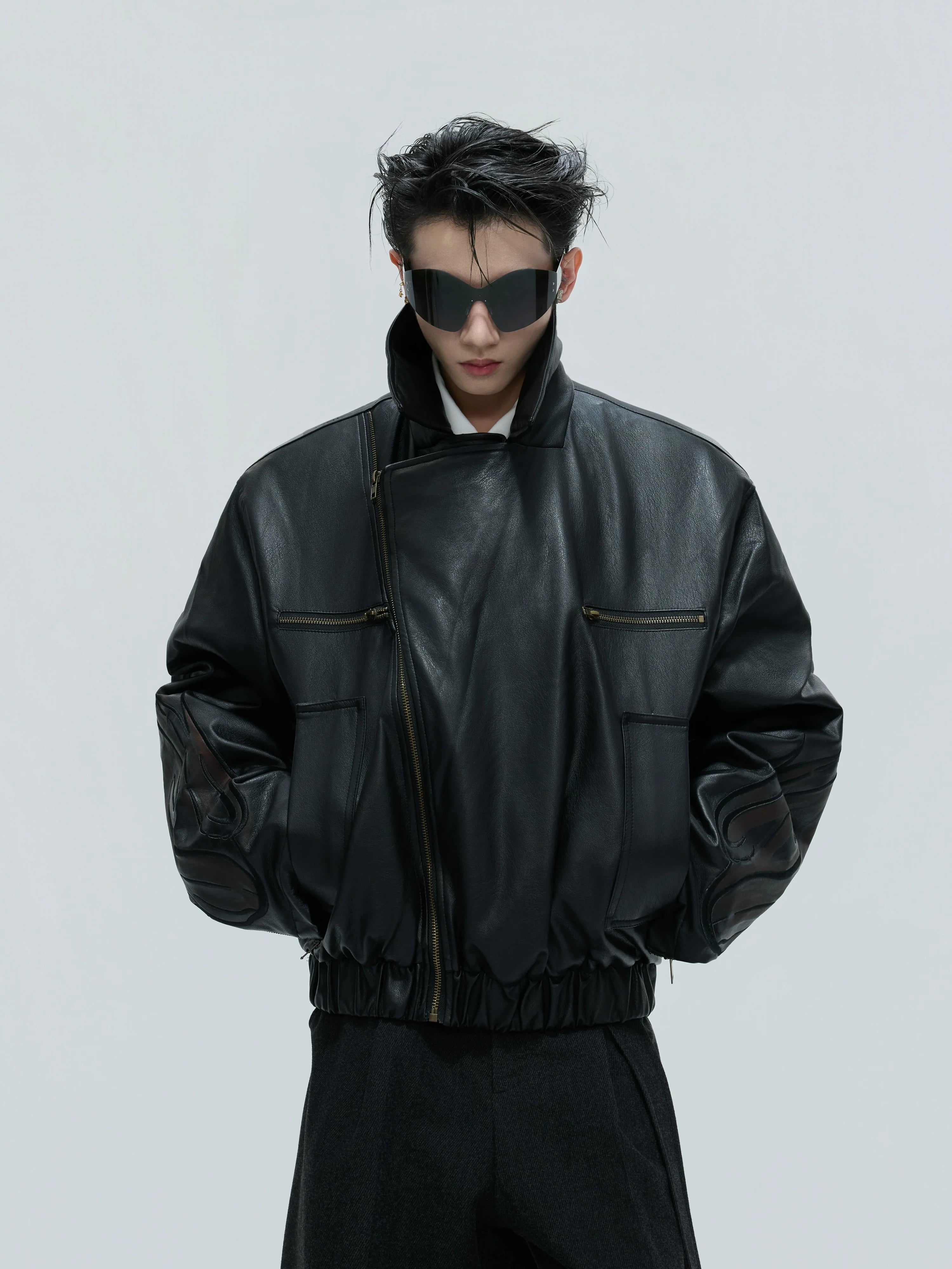 【25s Nov.】Distressed Embossed Detachable Fur Collar Thickened Cotton Coat