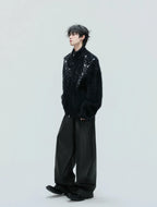 【25s Nov.】High-neck Plush Pearl Embellished Sweater