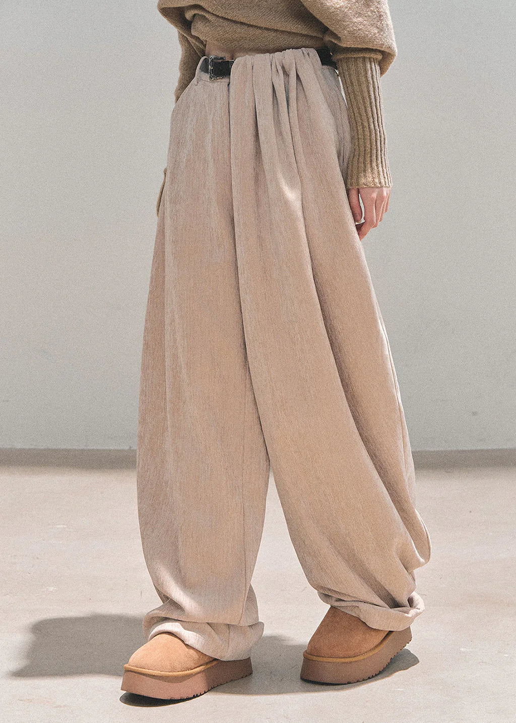 Twilight Drift Plush Wide-Leg Pants