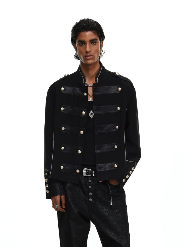 【26s May】Napoleonic Stand Collar Metal Button Lightweight Shirt Jacket Main Image