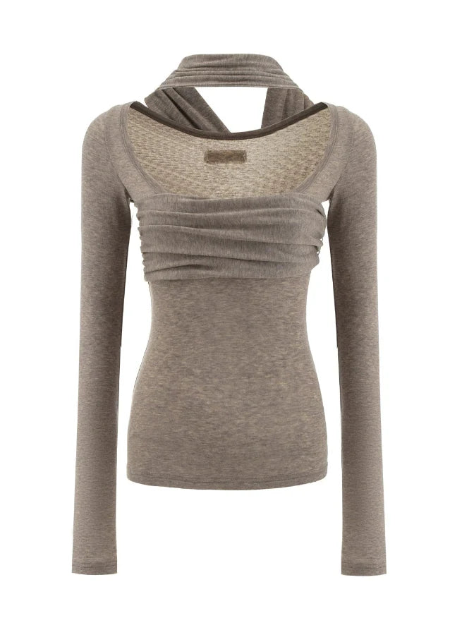 Softline Halo Neck Long Sleeve Top
