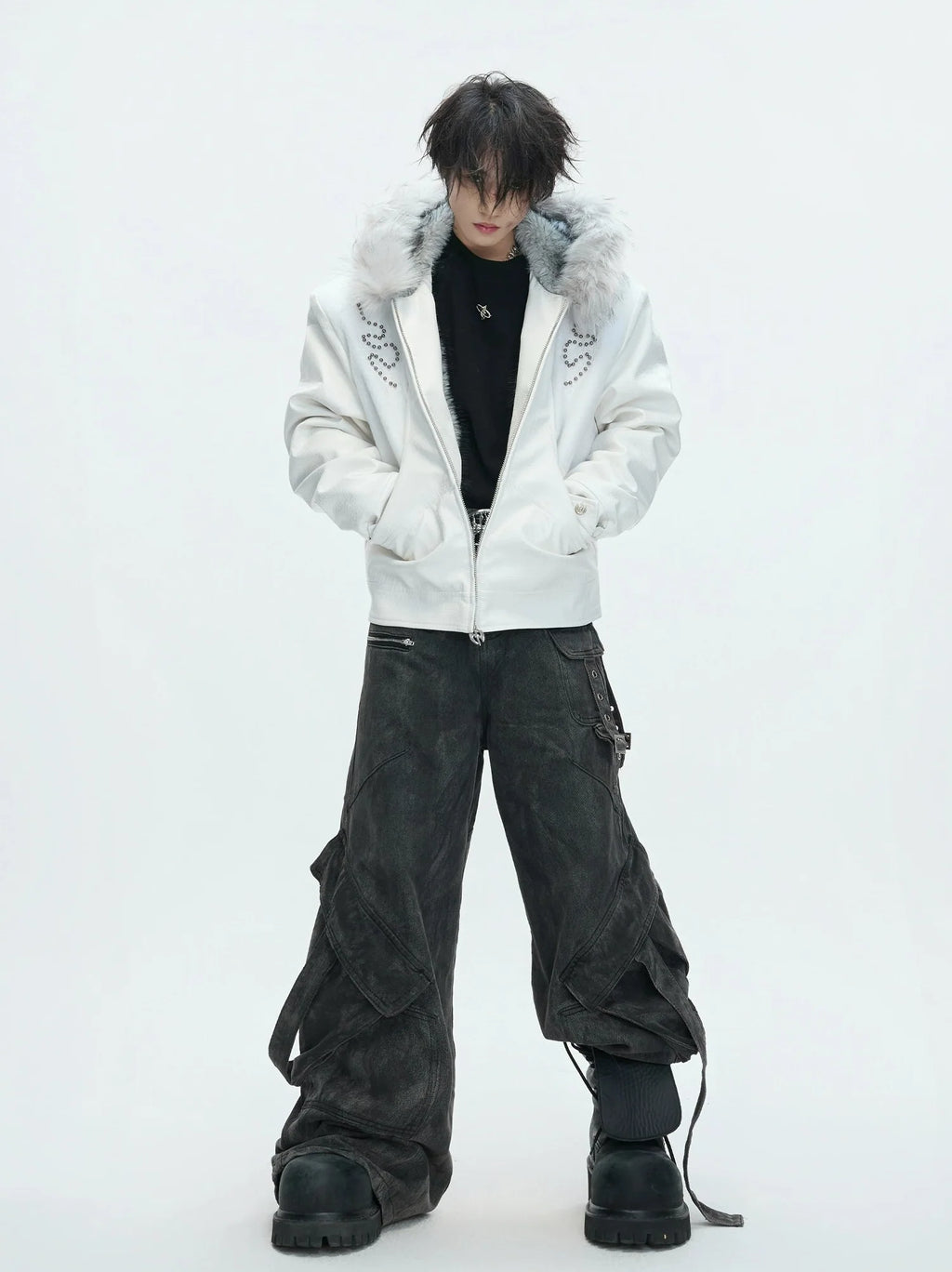 【26s Feb.】Horsehair and Crocodile Print Hooded Jacket