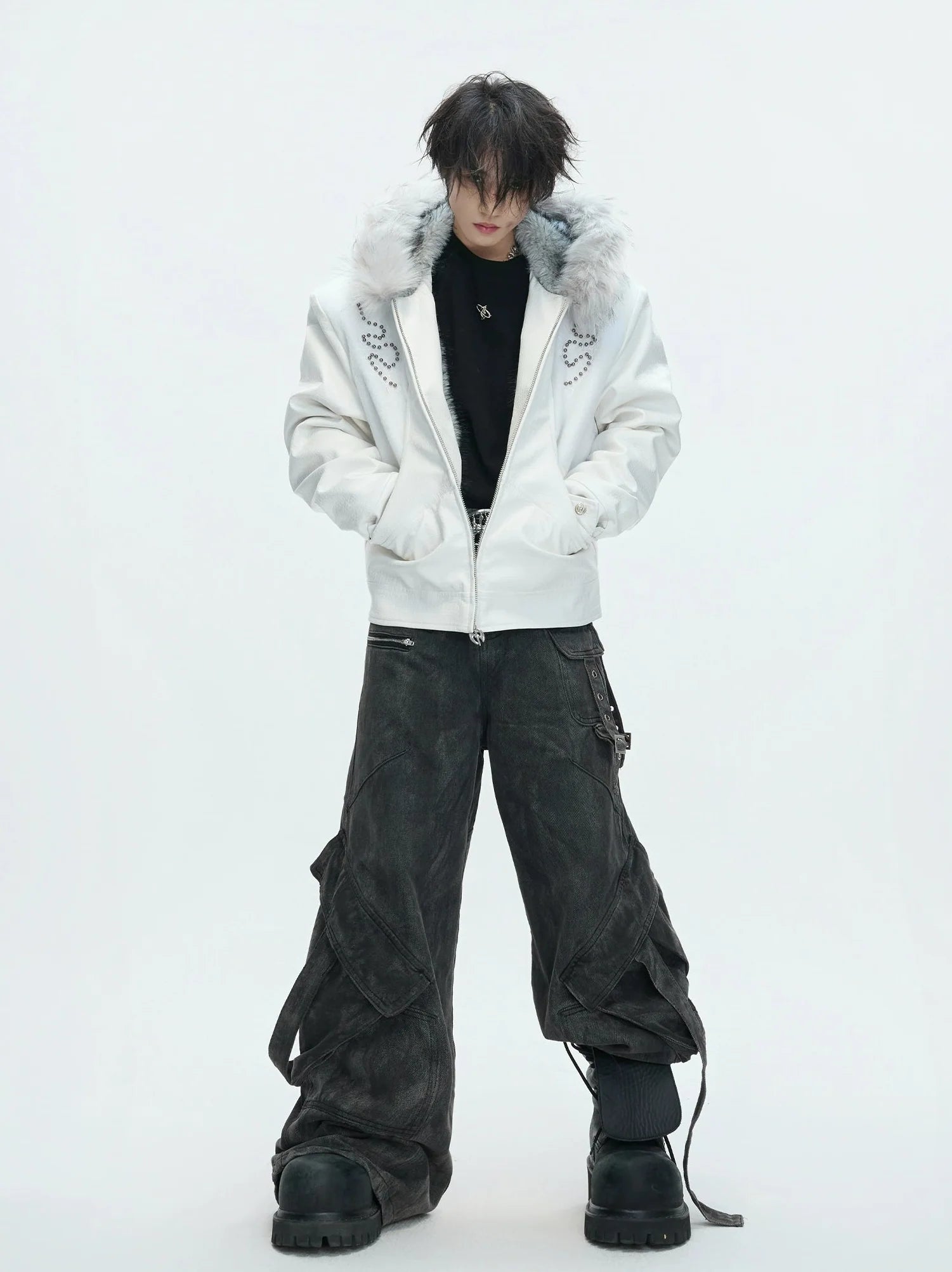 【26s Feb.】Horsehair and Crocodile Print Hooded Jacket
