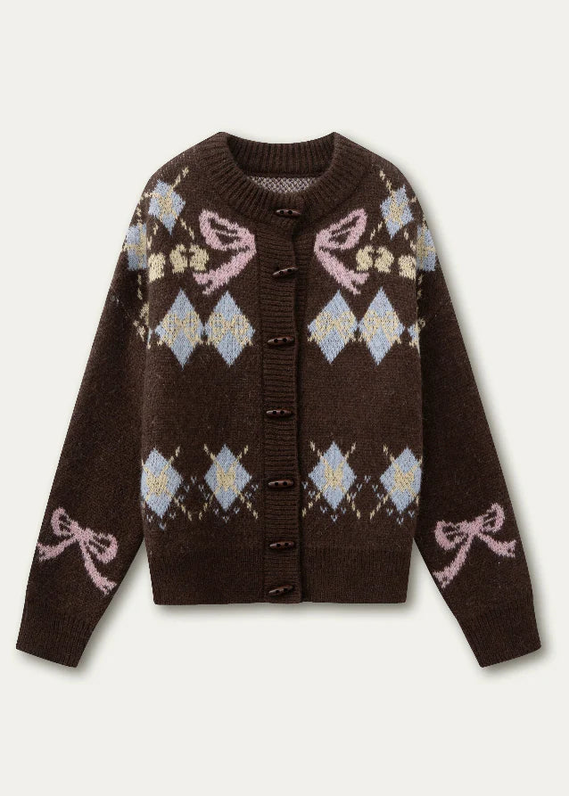 Bow Fair Isle Cozy Wool Jacket