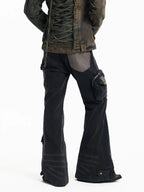 Y2K Patchwork Multi-Pocket Flared Skinny Jeans