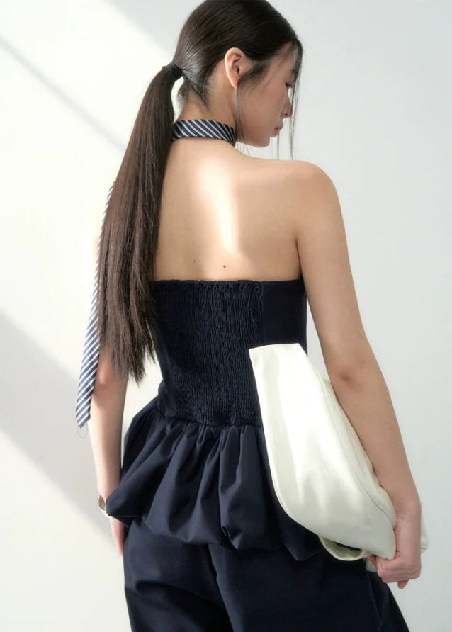 Casual Chic Bustier & Wide-Leg Suit Set