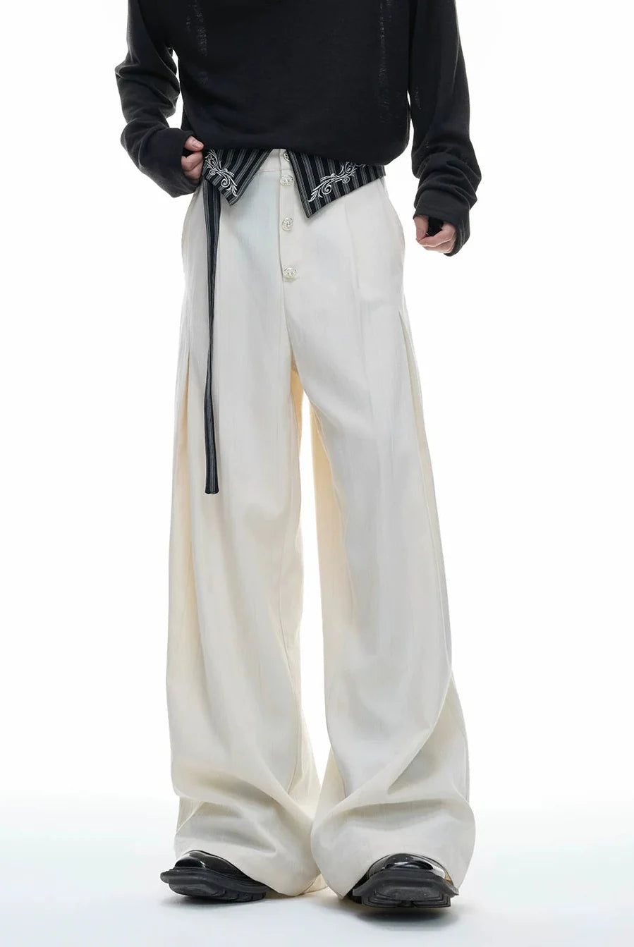 Embroidered Jacquard Wide-Leg Trousers