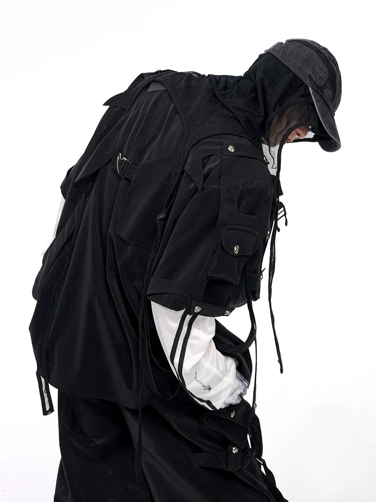 【25s Jun.】Dark Pioneer Lace-Up Short Sleeve Jacket