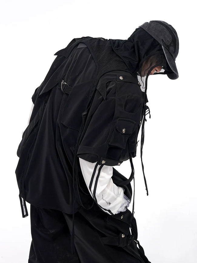 【25s Jun.】Dark Pioneer Lace-Up Short Sleeve Jacket Main Image