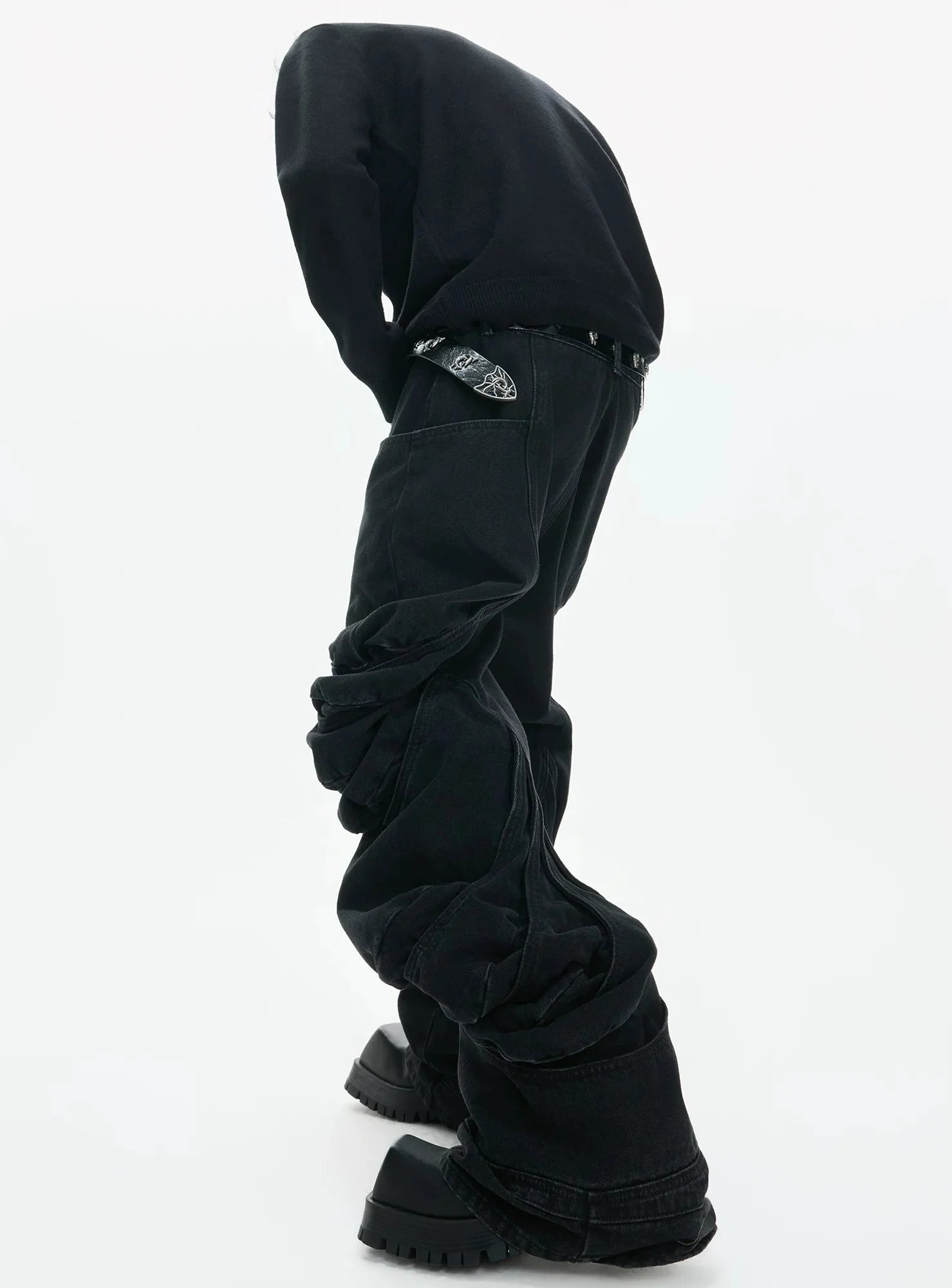 【26s Jan.】Deconstructed Vintage Curved Straight Denim Pants