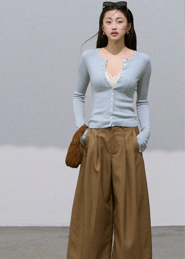 Embroidered Lace Wide-Leg Pants