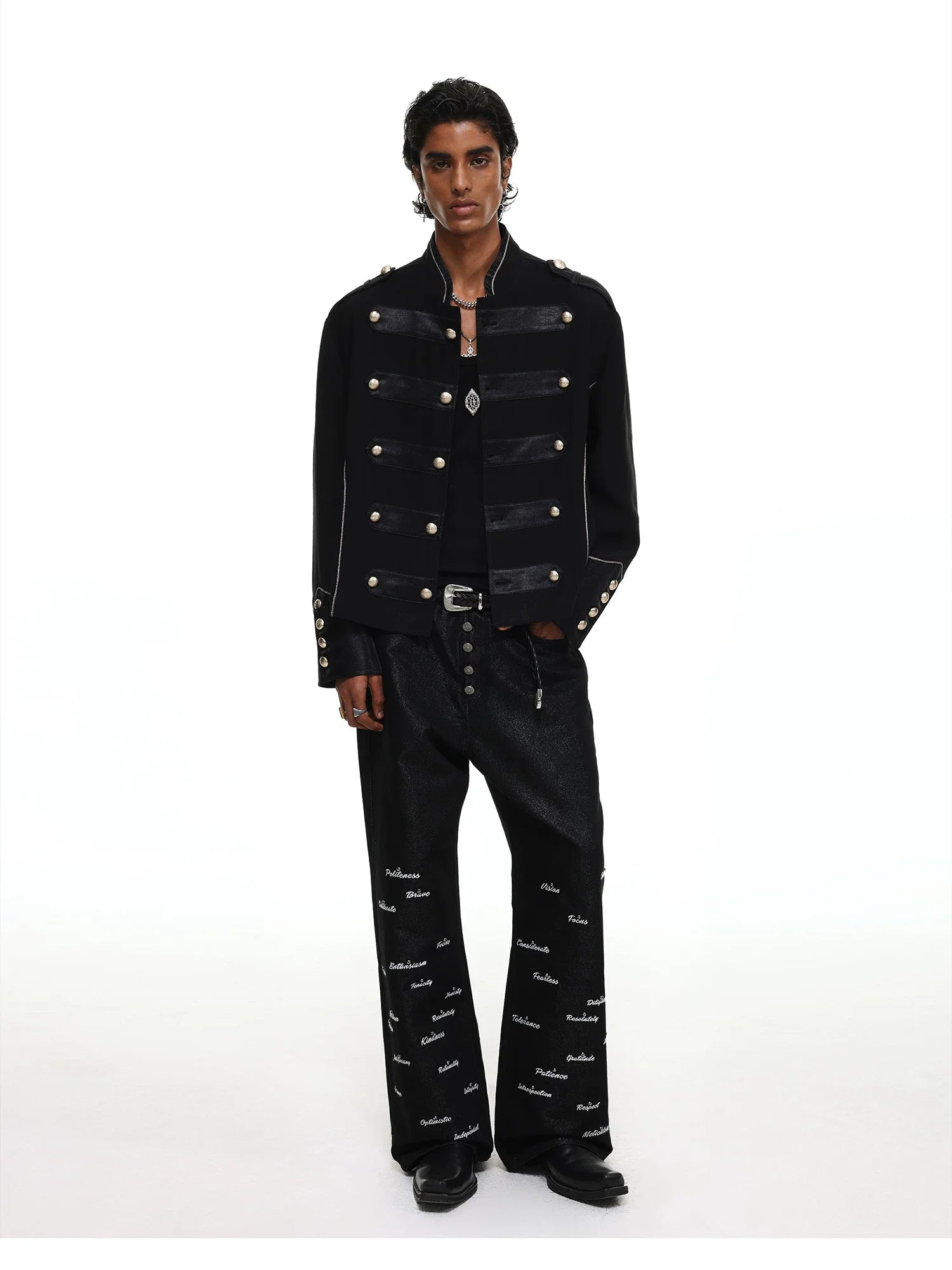 【26s May】Napoleonic Stand Collar Metal Button Lightweight Shirt Jacket