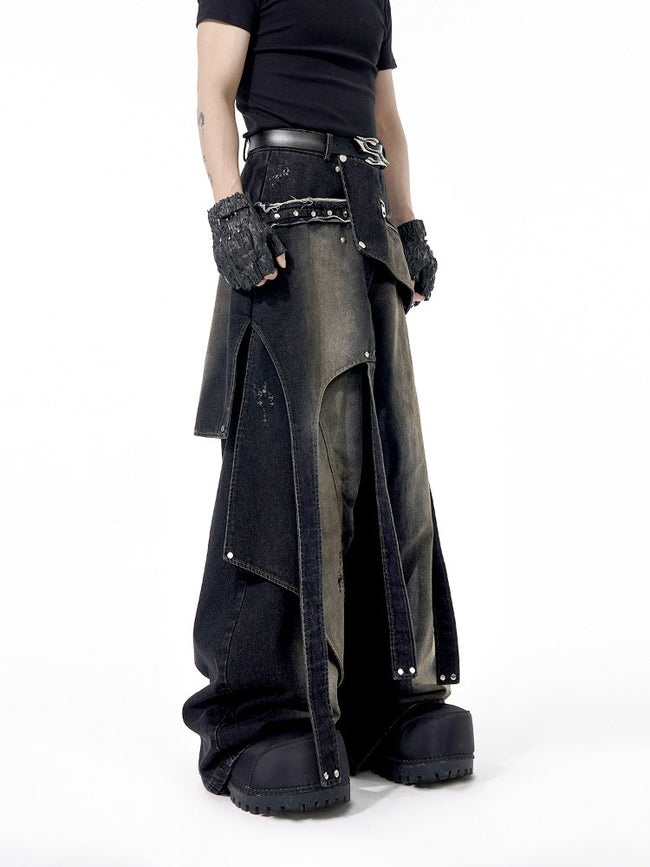 【25s Apr.】Vintage Deconstructed Distressed Rivet Jeans Main Image
