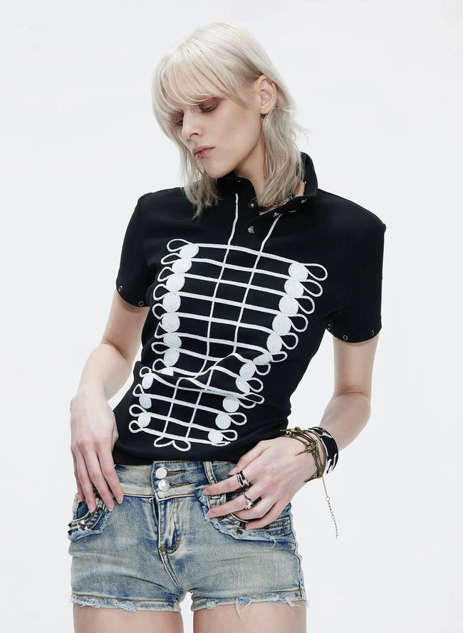 Napoleon Chain Embroidered Polo Tee Hover Image