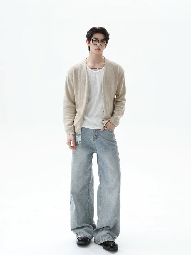 【26s Jan.】Old-Money V-Neck Soft Knit Cardigan Main Image