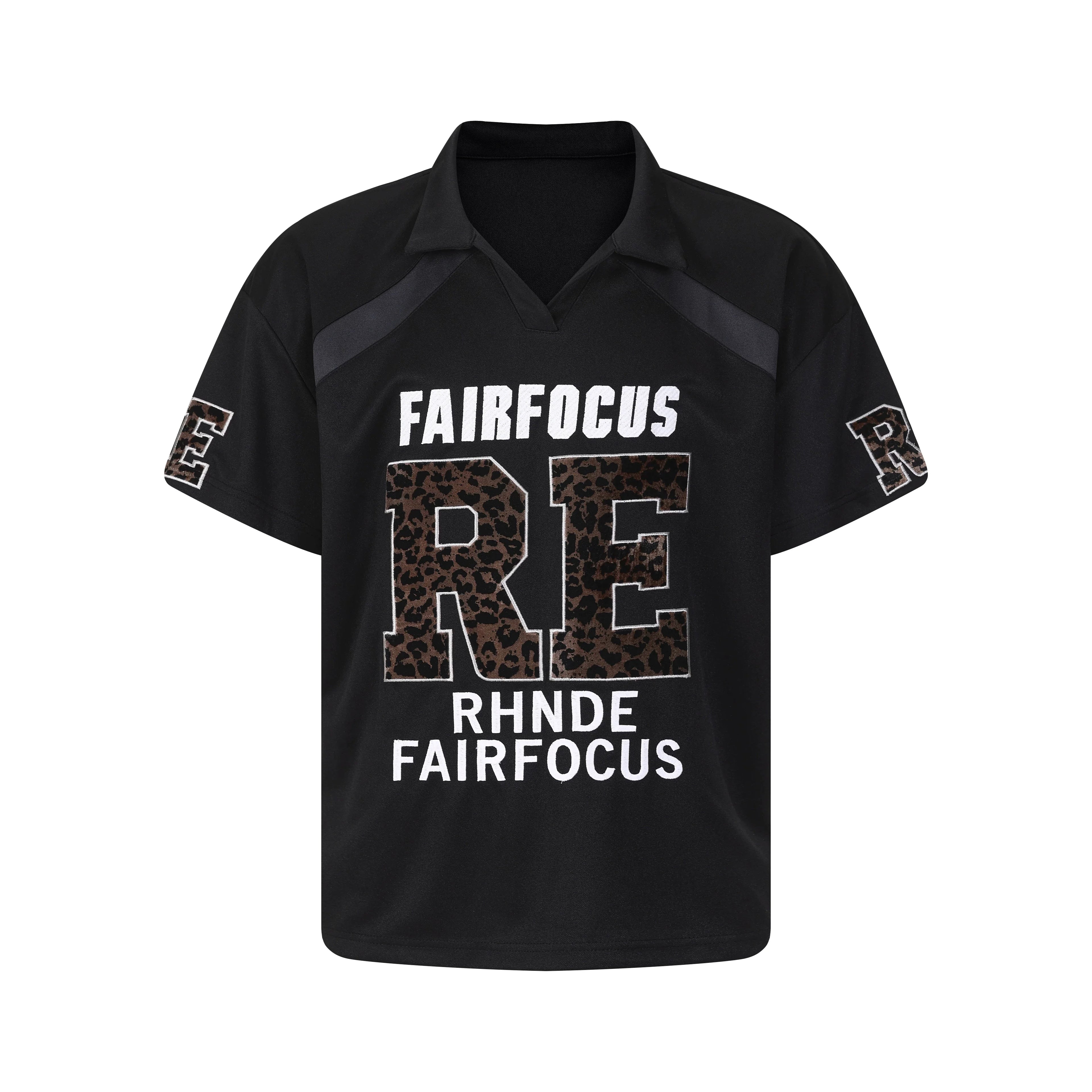 Leopard Embroidered Polo Jersey Tee