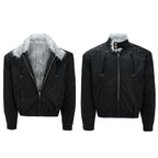 【25s Nov.】"Snowy Silver Fox" Plush Leather Jacket (No Hood)