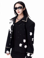【26s Feb.】Couture 3D Floral Structured Shoulder Cropped Jacket / Pants