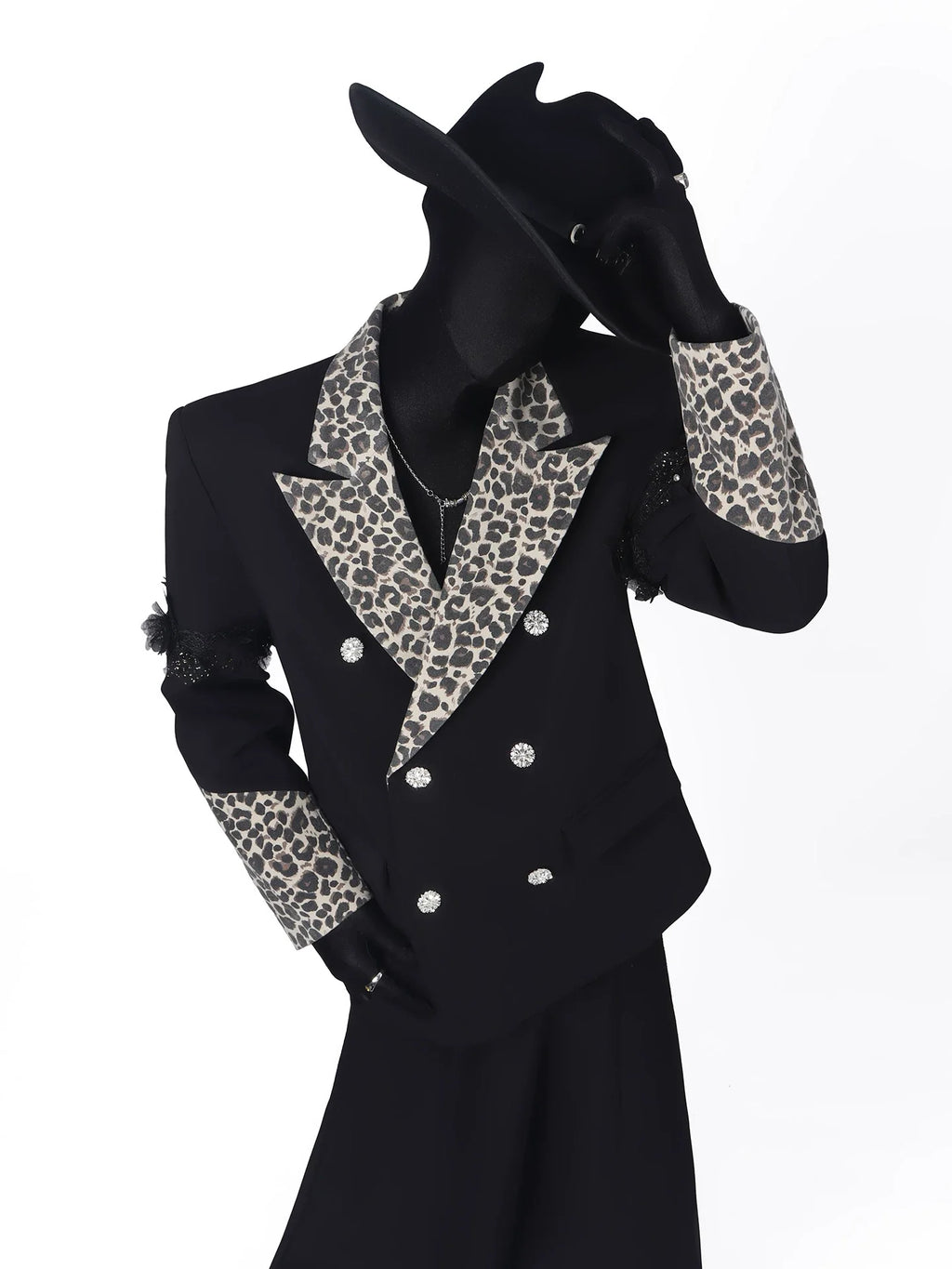 【26s May.】Leopard Collar Structured Oversized Blazer