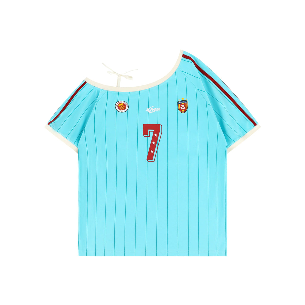 Contrast V-Neck Sports Jersey Tee