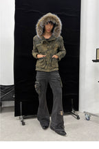 Y2K Patchwork Multi-Pocket Flared Skinny Jeans