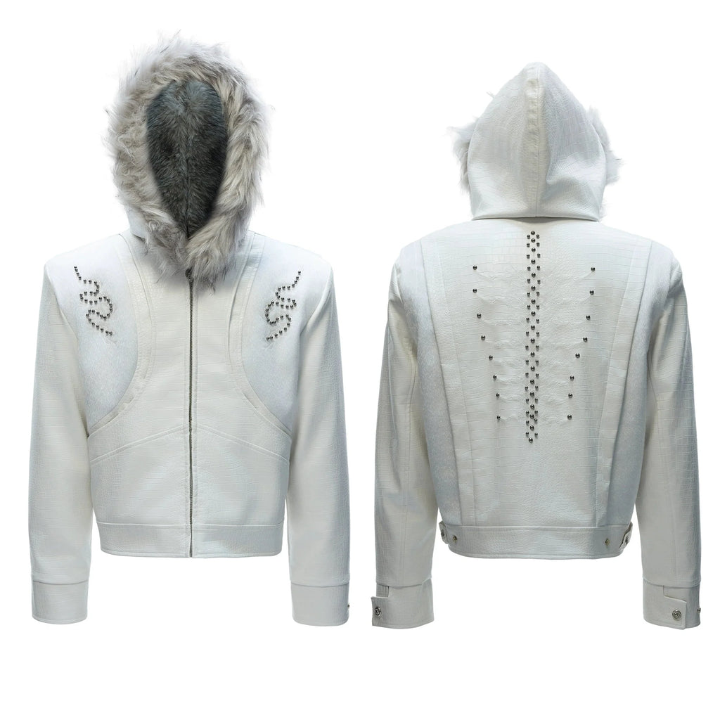 【26s Feb.】Horsehair and Crocodile Print Hooded Jacket