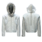 【26s Feb.】Horsehair and Crocodile Print Hooded Jacket