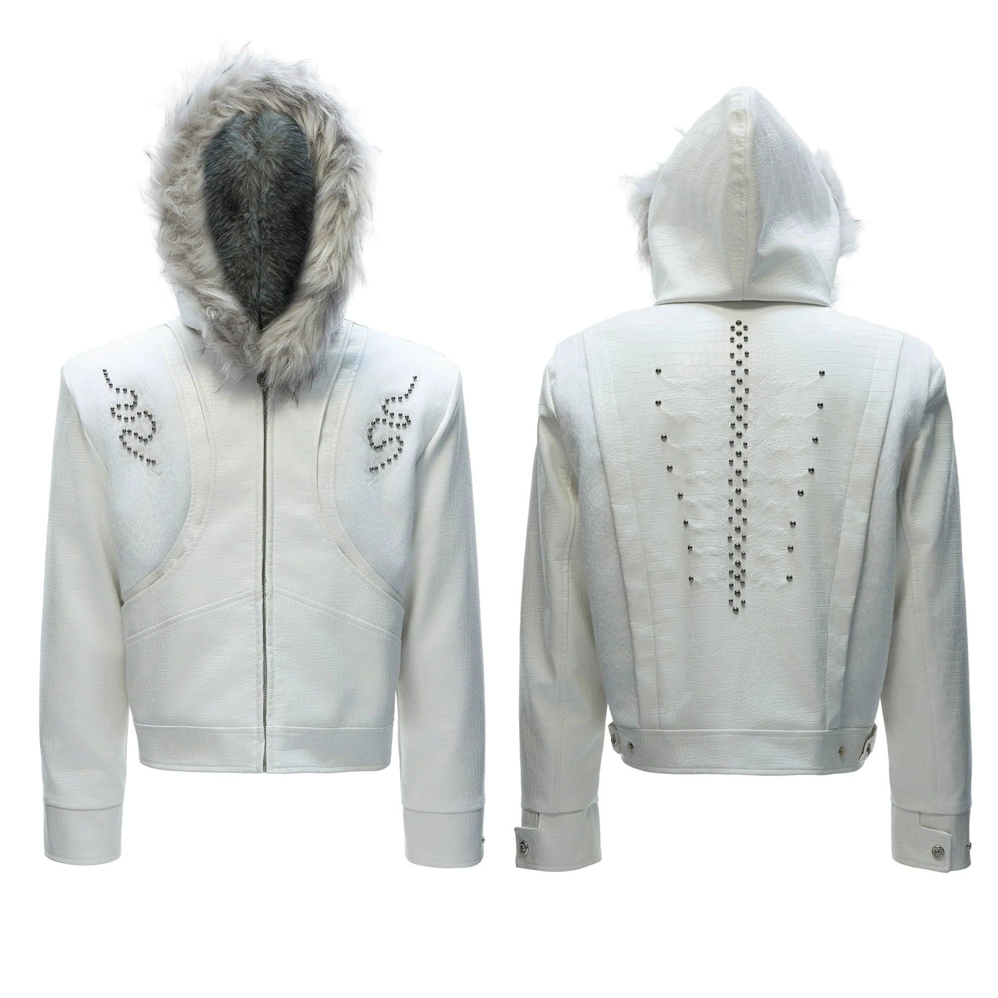【26s Feb.】Horsehair and Crocodile Print Hooded Jacket