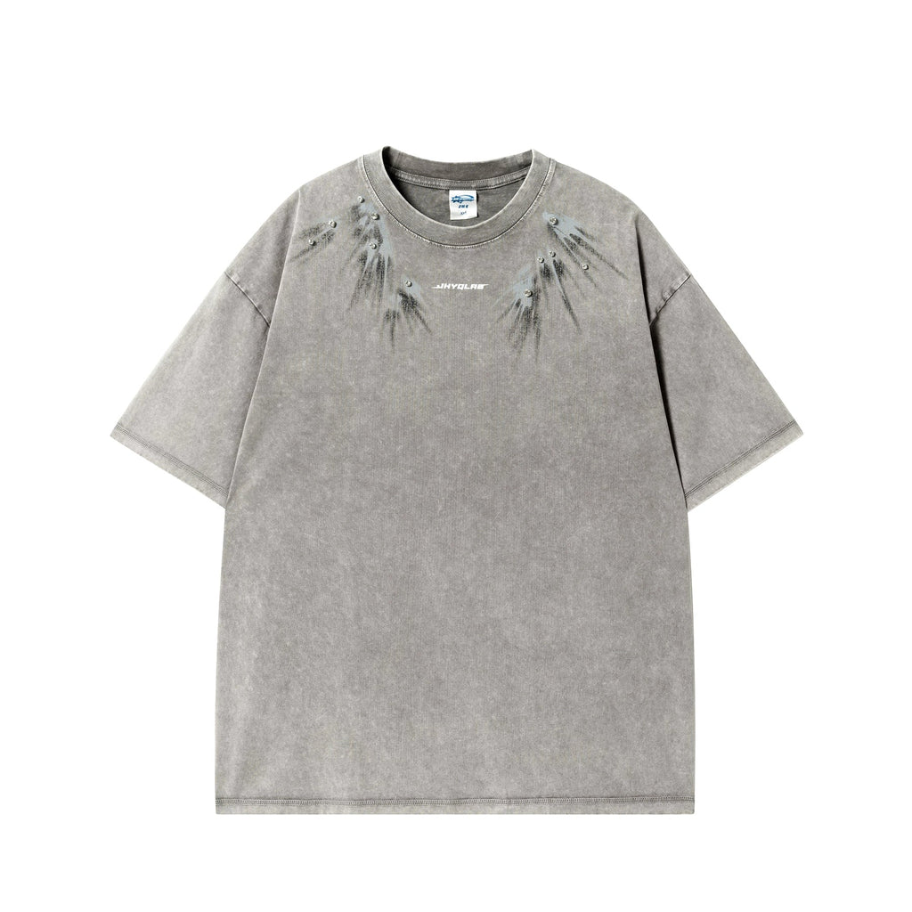 【25s Aug.】Vintage Printed Rhinestone Short Sleeve T-Shirt