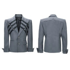 【26s Apr.】Silver Detail Double-Breasted Tailored Suit Set