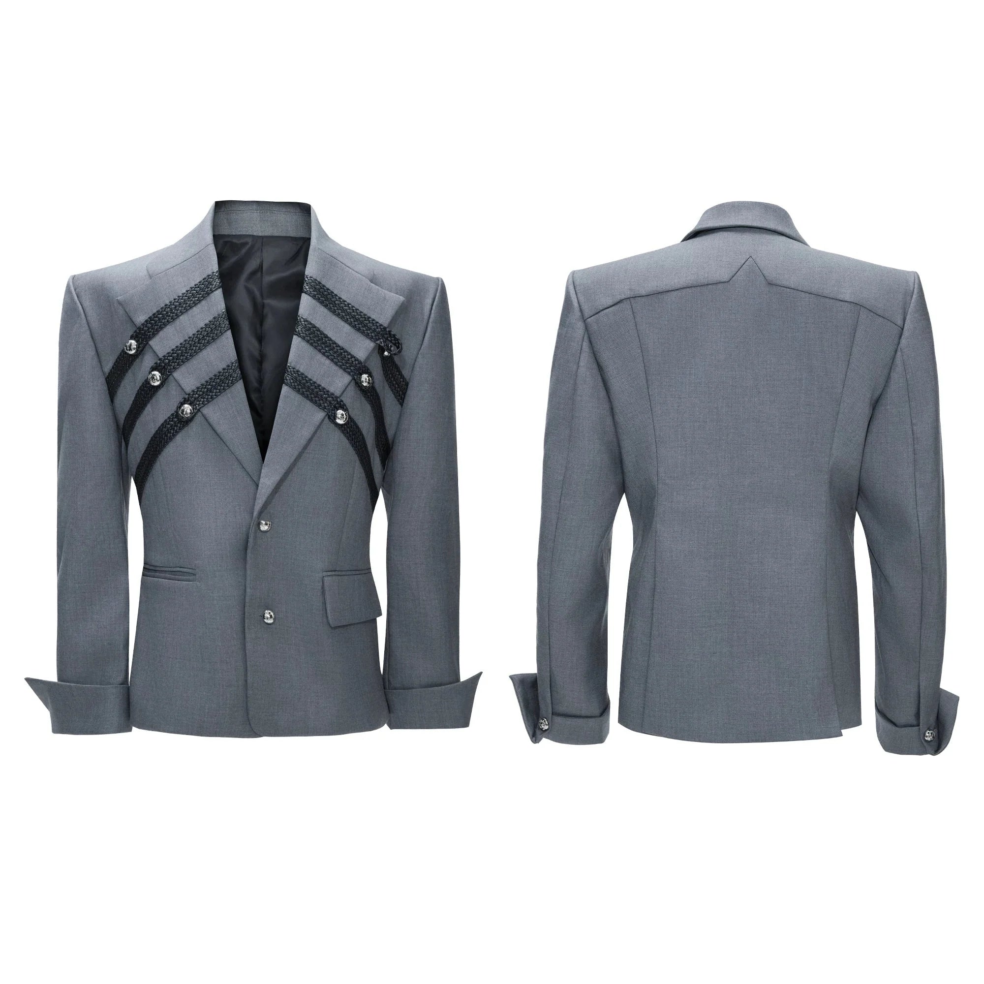 【26s Apr.】Silver Detail Double-Breasted Tailored Suit Set