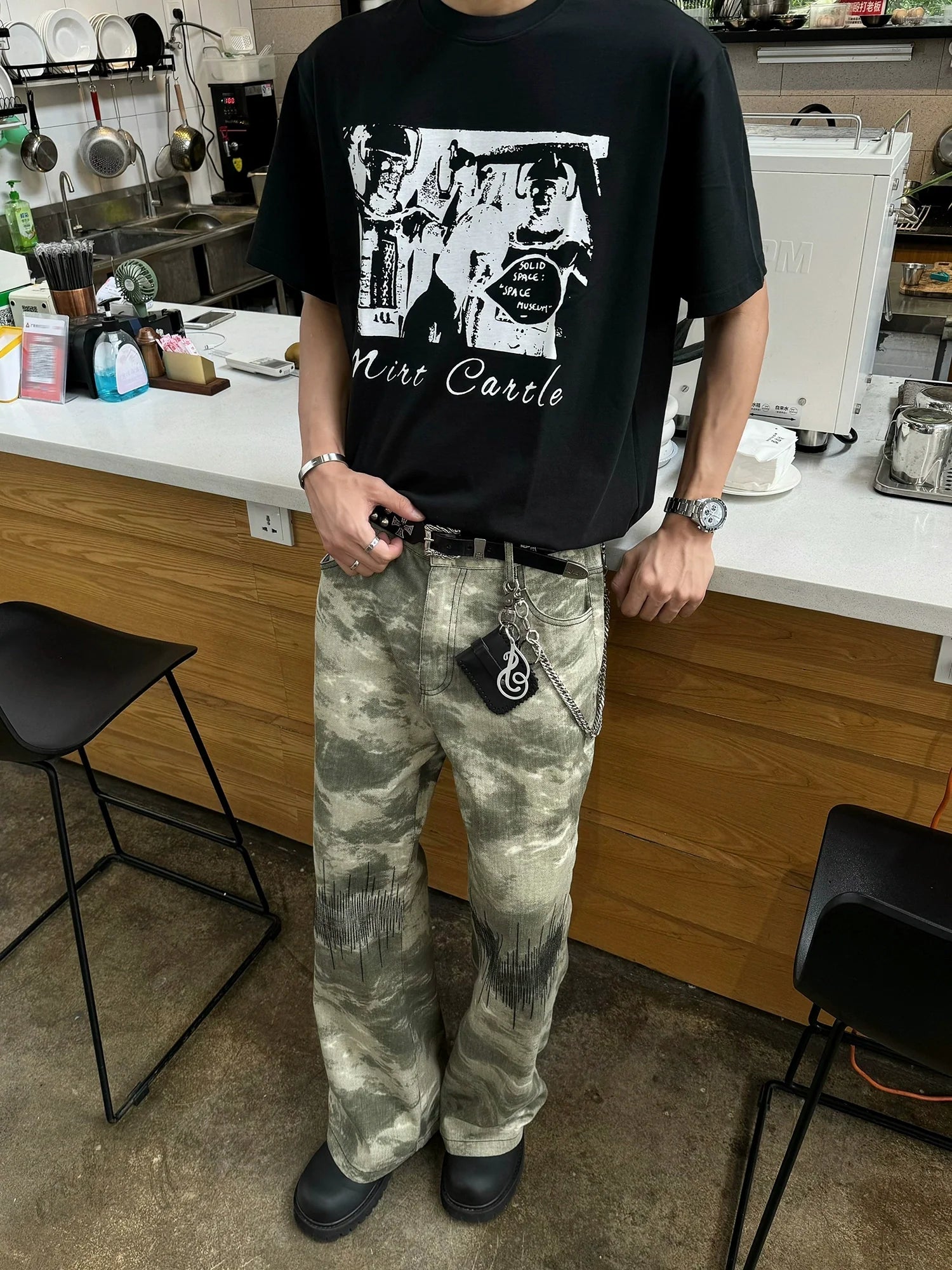 【25s Feb.】Camouflage American Embroidery Casual Pants