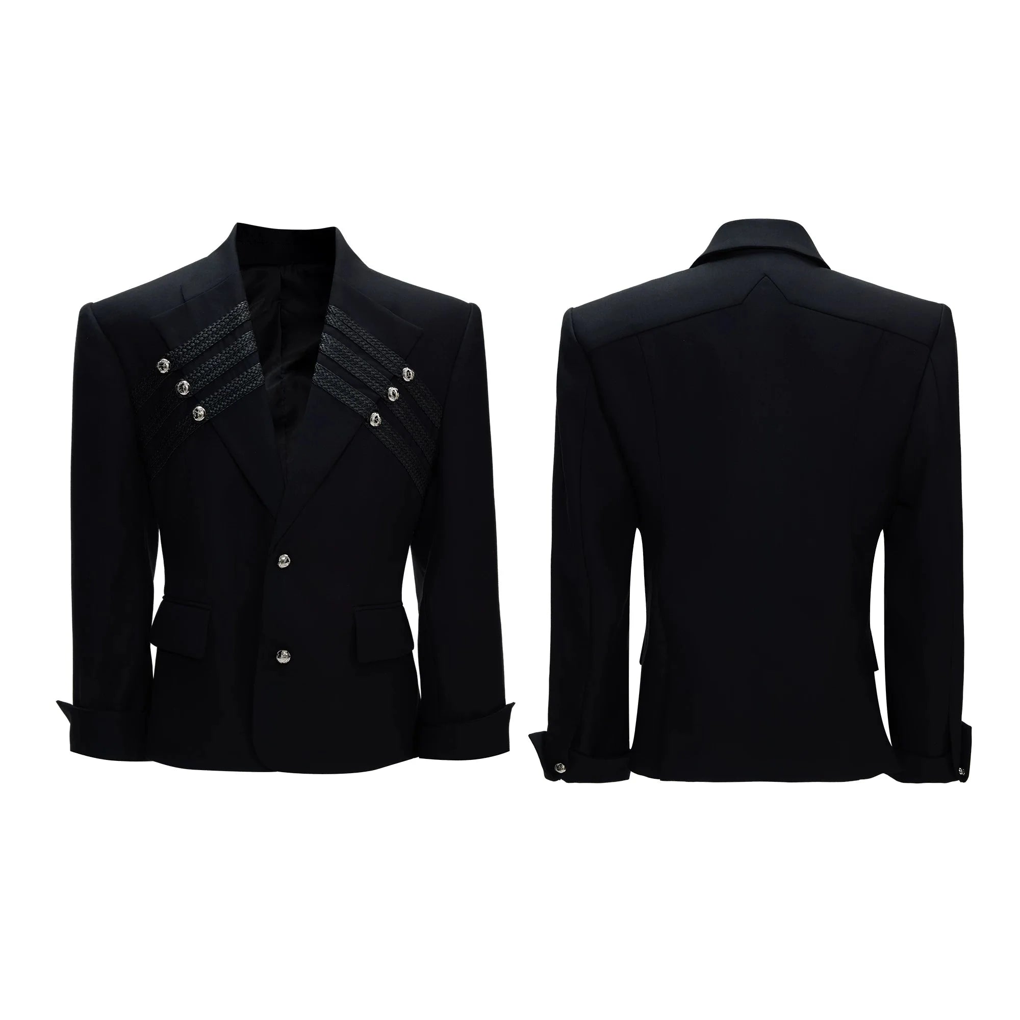 【26s Apr.】Silver Detail Double-Breasted Tailored Suit Set