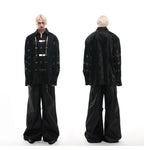 【25s Apr.】Hollow Out PU Leather Metal Clasp Jacket
